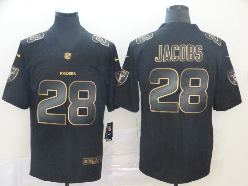 Men Oakland Raiders #28 Jacobs Nike Vapor Limited Black Golden NFL Jerseys->oakland raiders->NFL Jersey